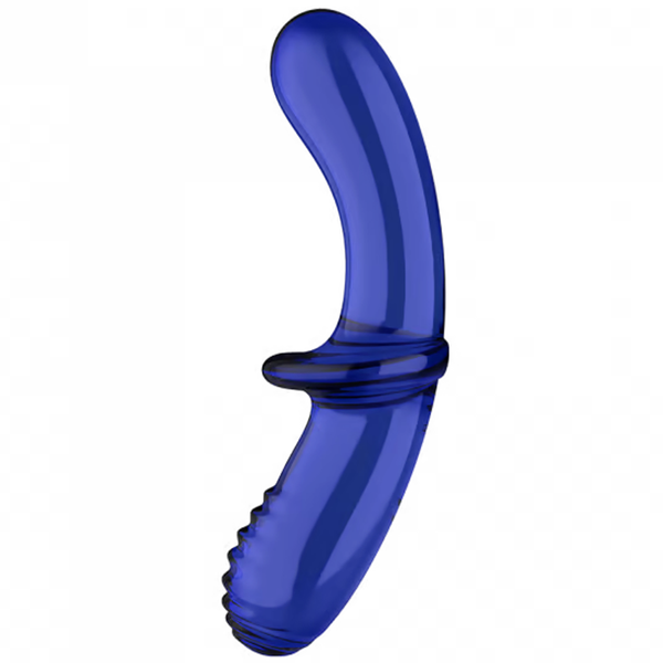 Double Crystal Glass Dildo - Blue